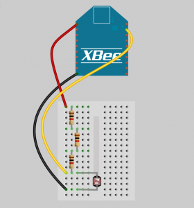 XBee Wi-Fi Light breadboard diagram