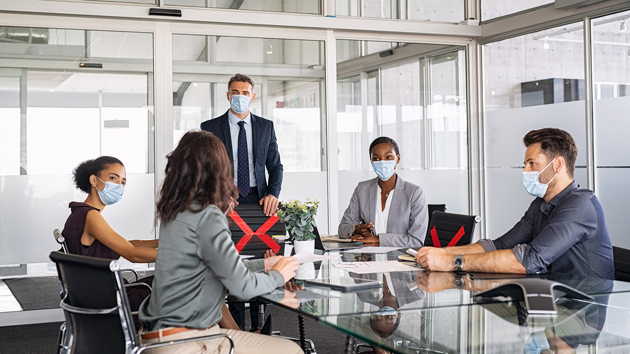 Team meetings in masks