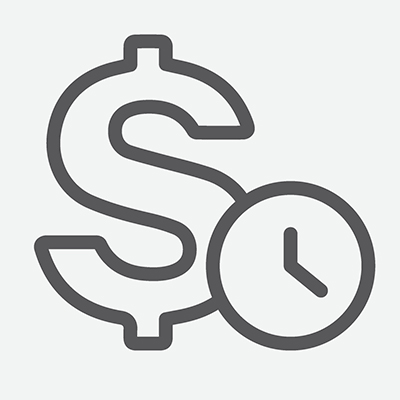 Time vs. money icon