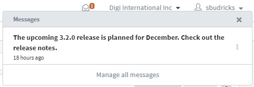 Digi Remote Manager messages