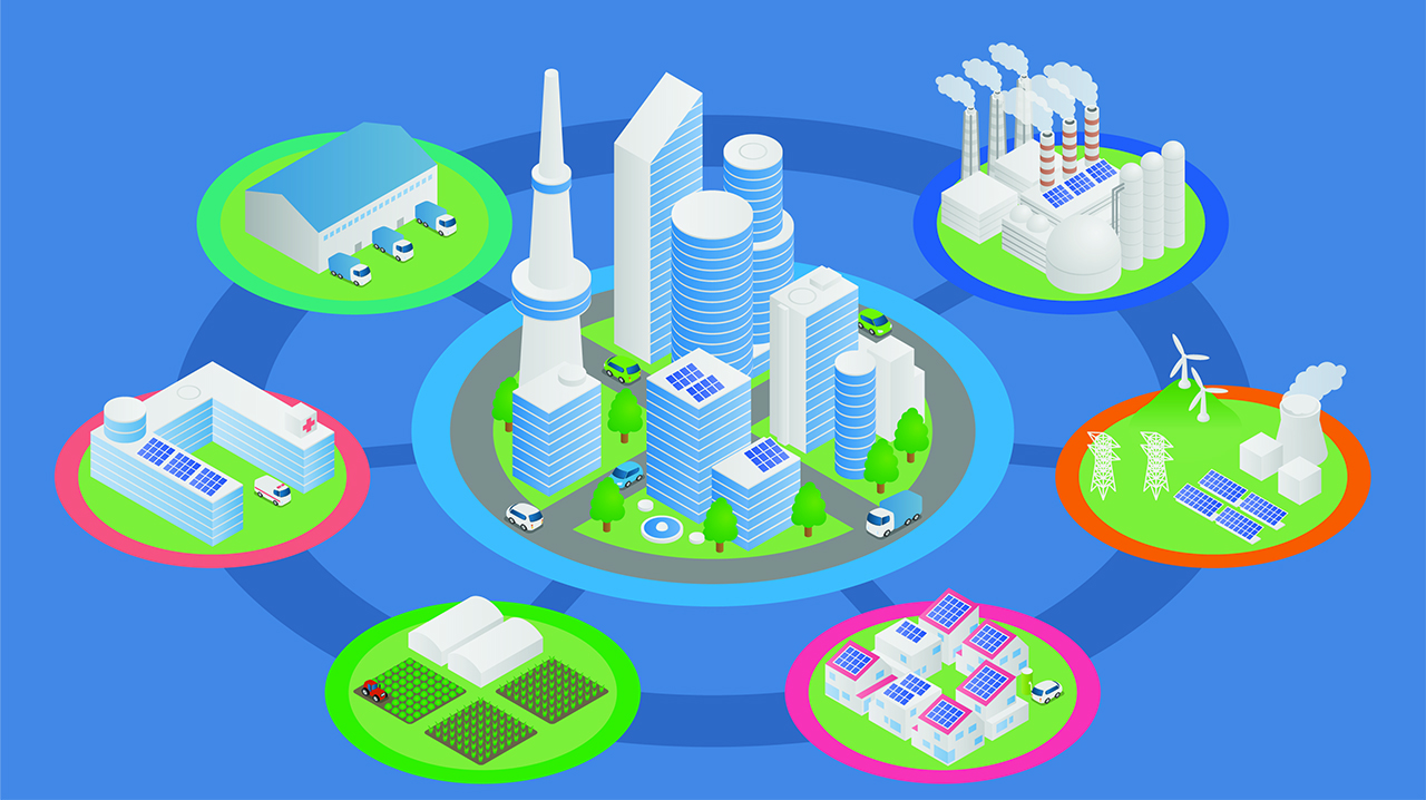 Smart city isometric infographic