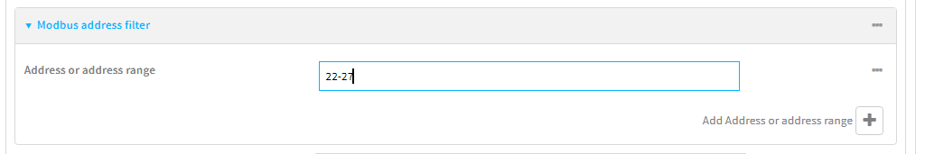 Modbus address filter