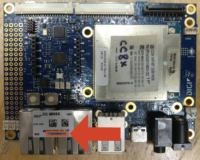 Label for Digi ConnectCore 8X SBC