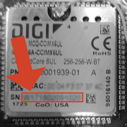 Label for Digi ConnectCore 6+