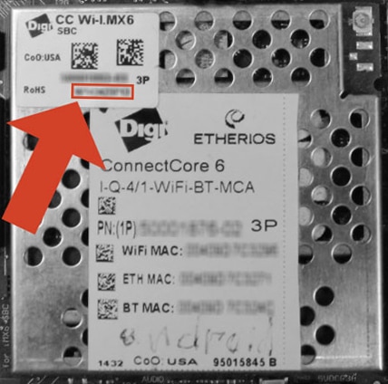 Label for Digi ConnectCore 6UL