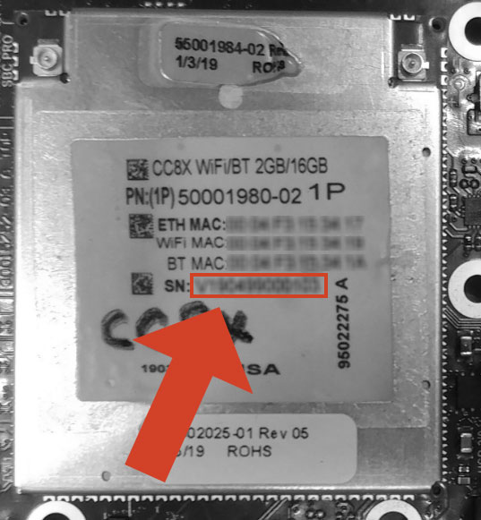 Label for Digi ConnectCore 8X