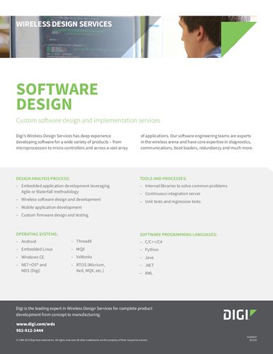 Wireless Design Services: Software Design Datasheet