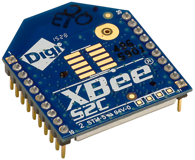 XB24CDMPIT-001 - XBee S2C DigiMesh 2.4 through-hole module w/ PCB