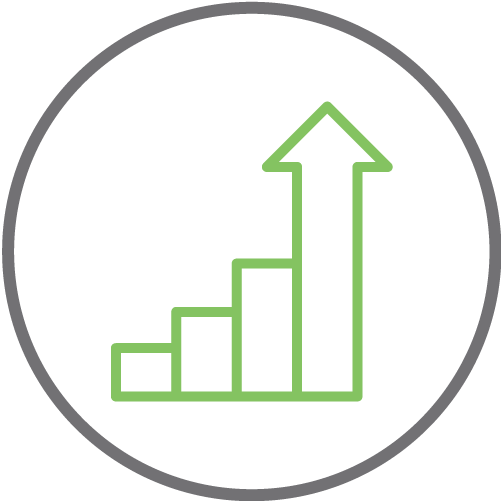 Bar graph showing increase