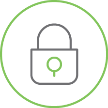 Icon of padlock representing security