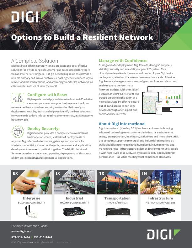 Options to Build a Resilient Network Digi International