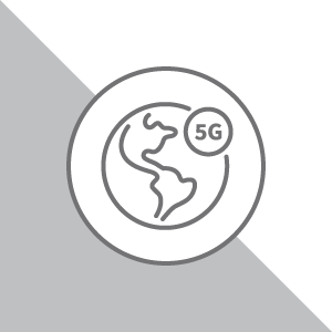 Icon of 5G over the globe