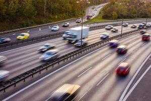 Traffic on Motorway at Rush Hour in Berlin, Germany