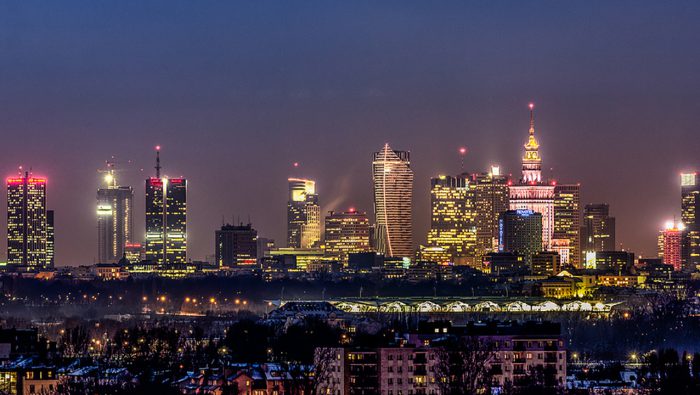 Warsaw city skyline