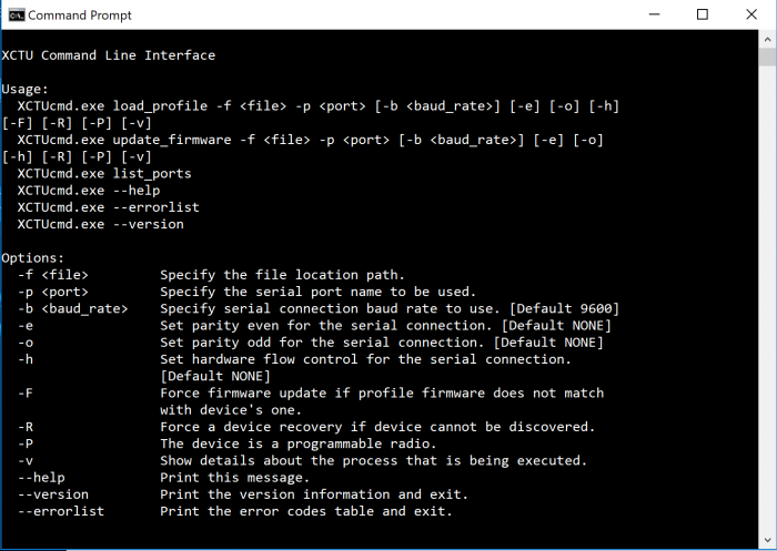 XCTU Command Prompt