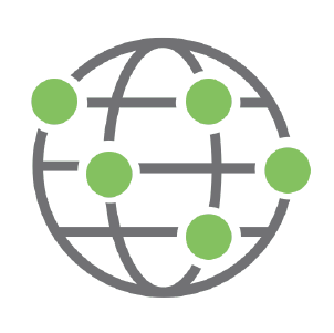 Globe showing points around the world