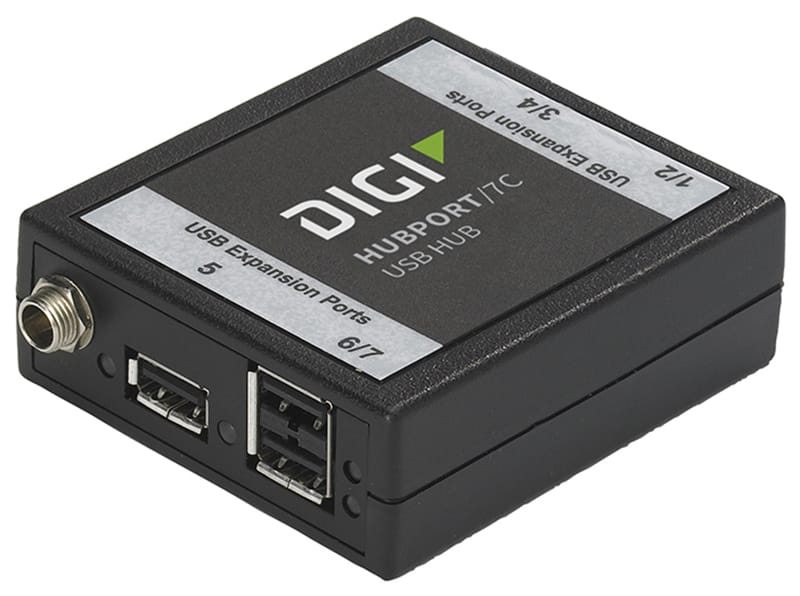 301-1010-74 - Hubport/7c 5.5-30V DC powered USB 2.0 hub, non